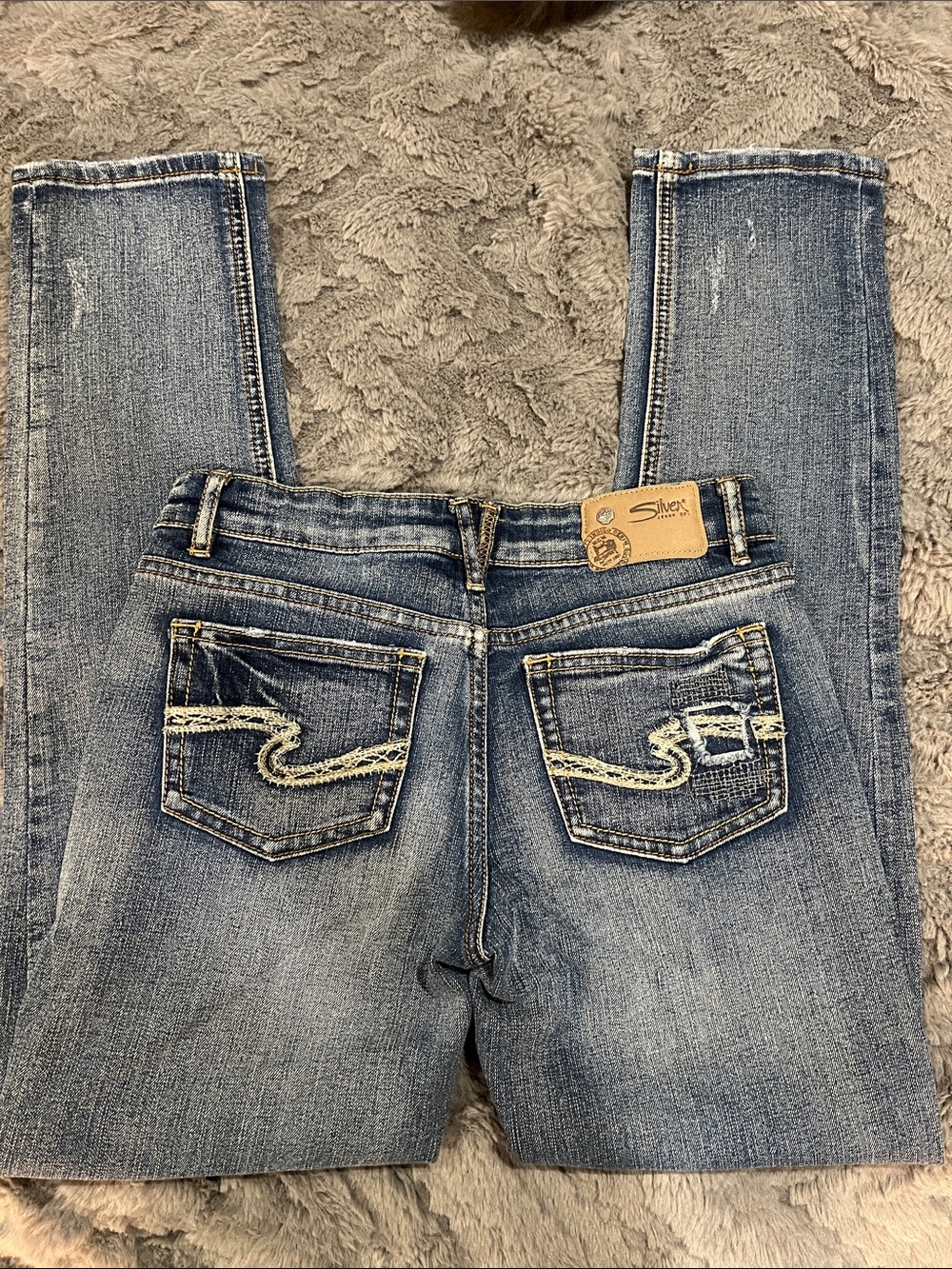 Silver Jeans Dark Blue Cara High-Rise Jeans